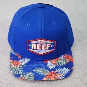 Reef Snapback Hat Blue Floral Party Till Sunrise Adjustable Outdoor Fishing Cap